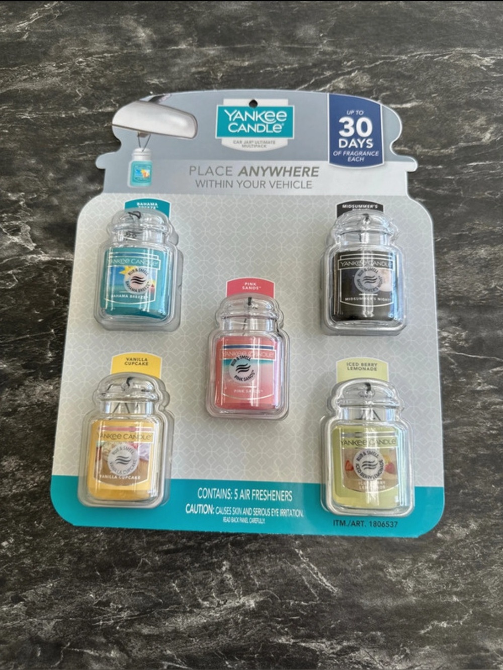 NEW Yankee Candle 5 car jar fresheners